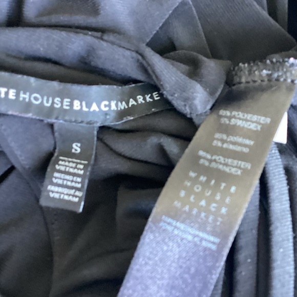 WHBM Black Strappy Layered Chiffon Keyhole Tank - Picture 10 of 10